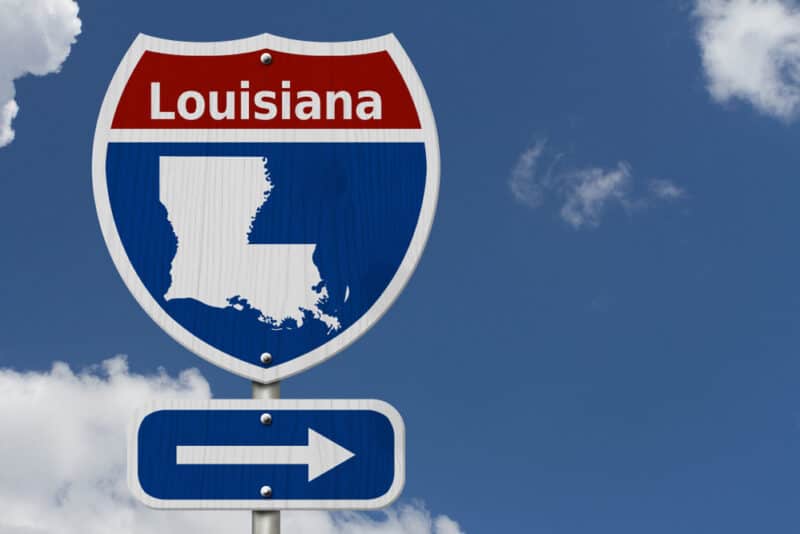 Louisiana road trip sign