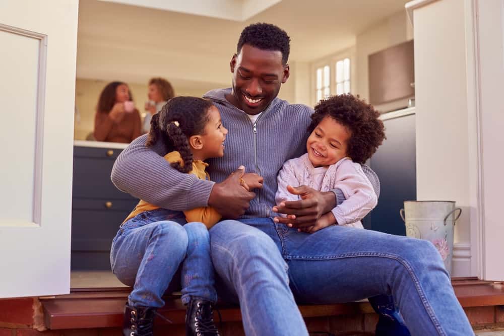 Family in their rental home